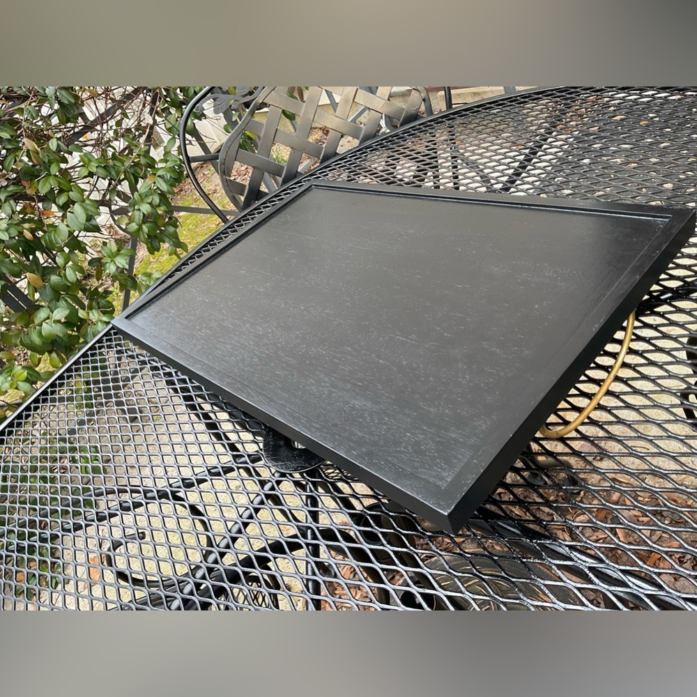 Gorgeous Handmade Original Colorfully Painted Wooden Brass Handle Serving Tray! - Picture 11 of 15